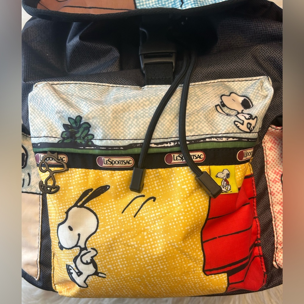 Snoopy Multi-Color Graphic Canvas Backpack - Picture 4 of 16